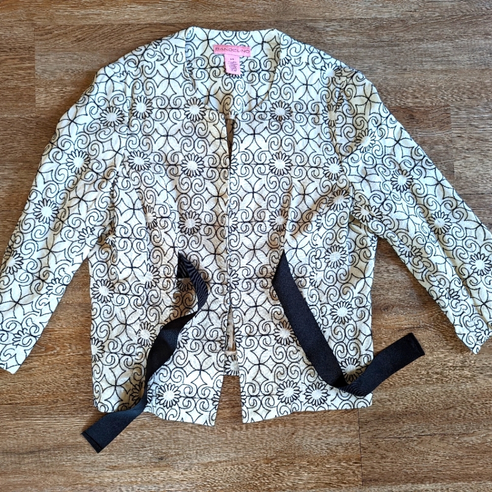 Bandolino Patterned Linen Jacket - image 1